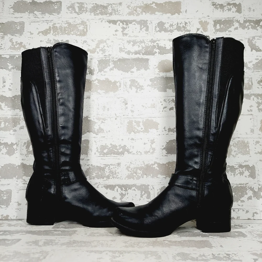 New BareTraps Women's Black Faux Leather Riding Boots F206 - Picture 5 of 12